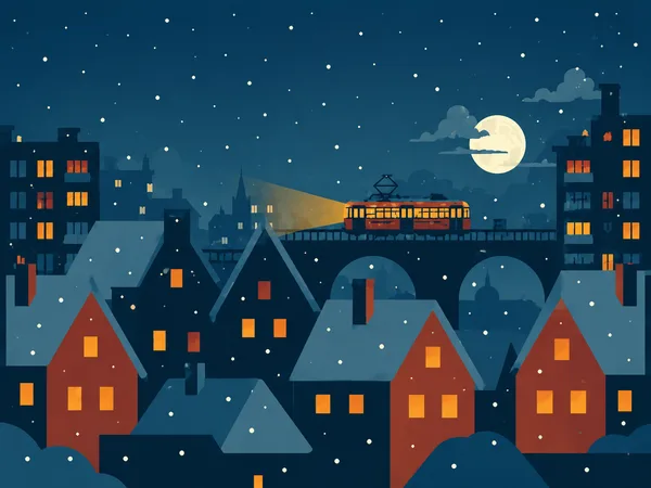 Winter ornament illustration for a film screening.