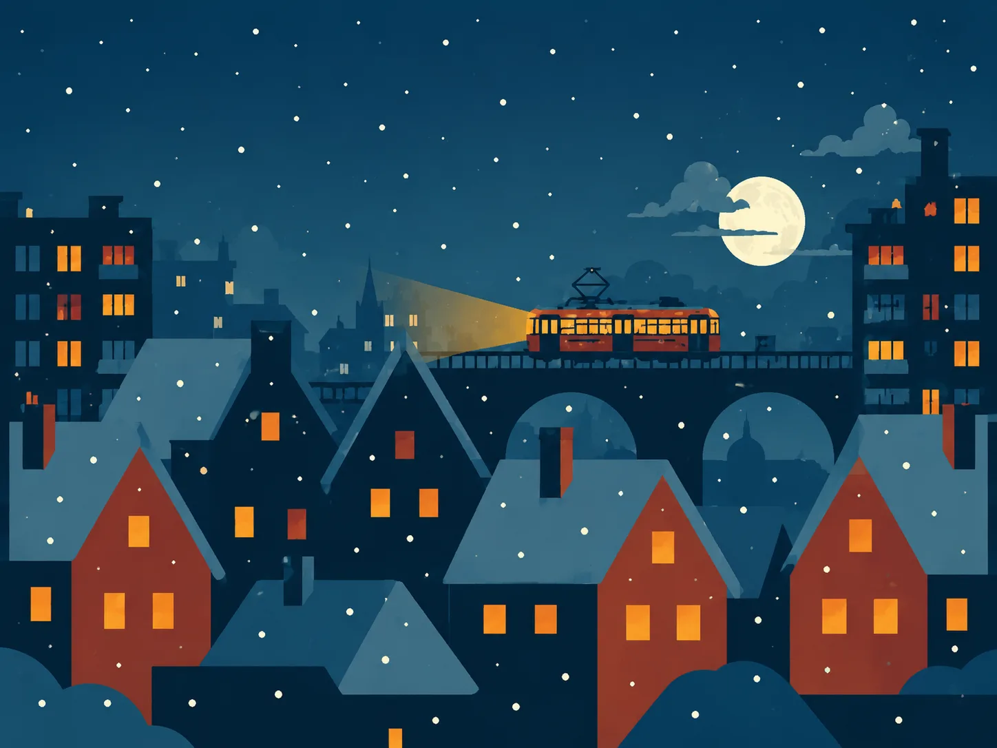 Winter ornament illustration for a film screening.